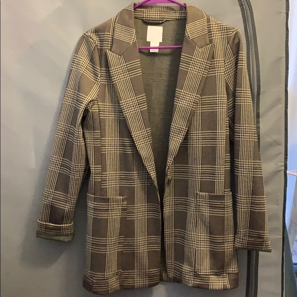 H&M plaid blazer